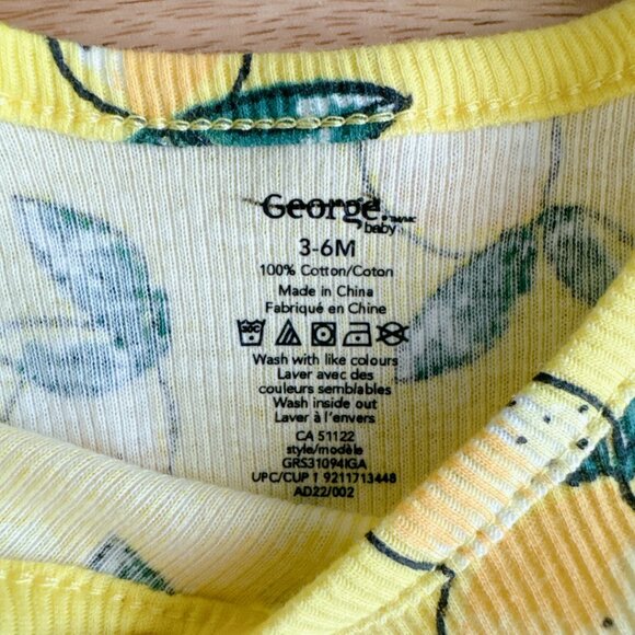 🧸 SALE! (5/$15, 8/$22, 12/$30) Lemon ribbed yellow tank top 3-6m baby girl top - Picture 4 of 4